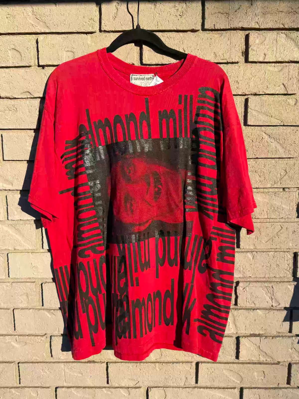 almond milk mixed print tee