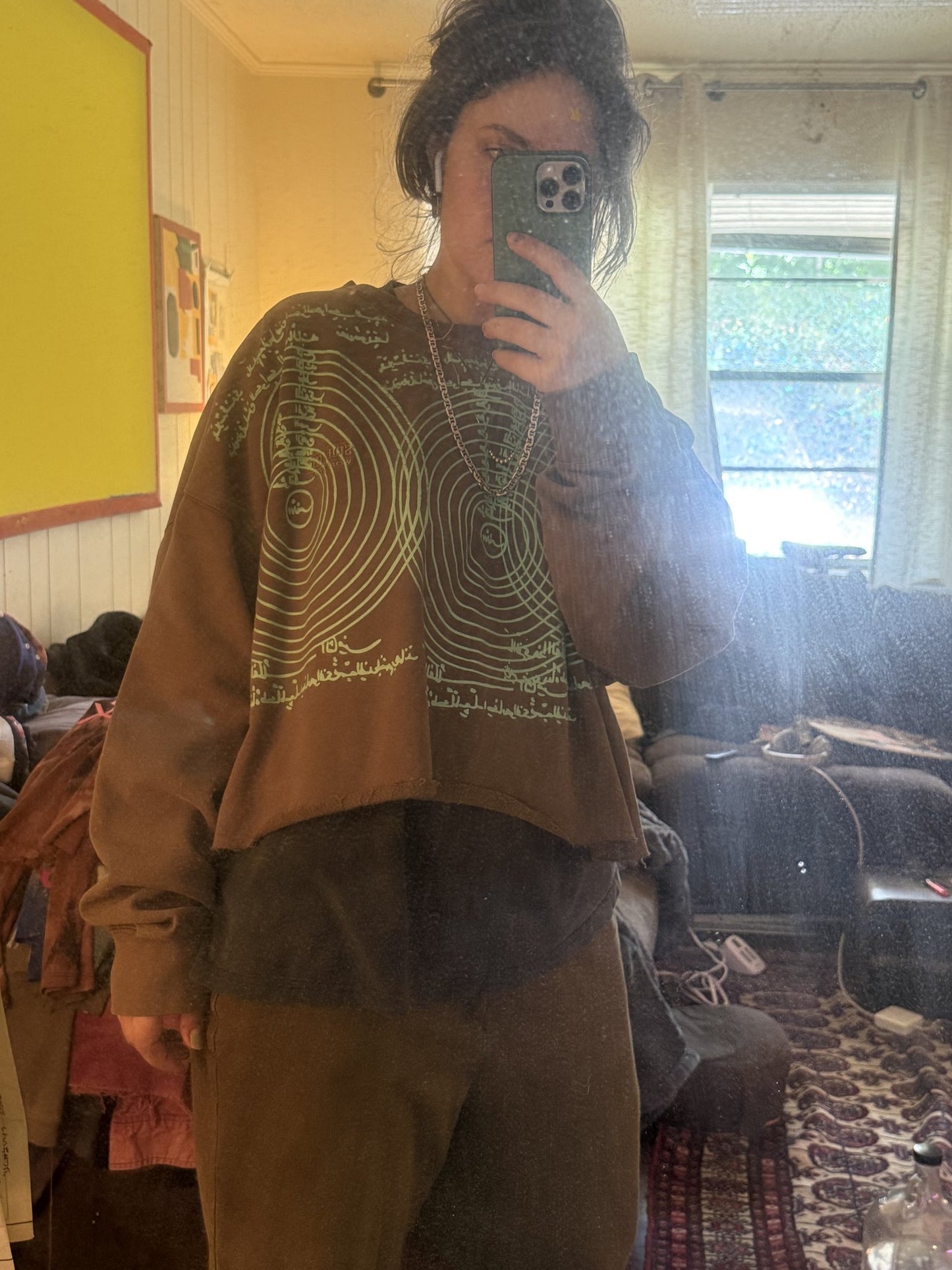 cropped cosmic circles crewneck