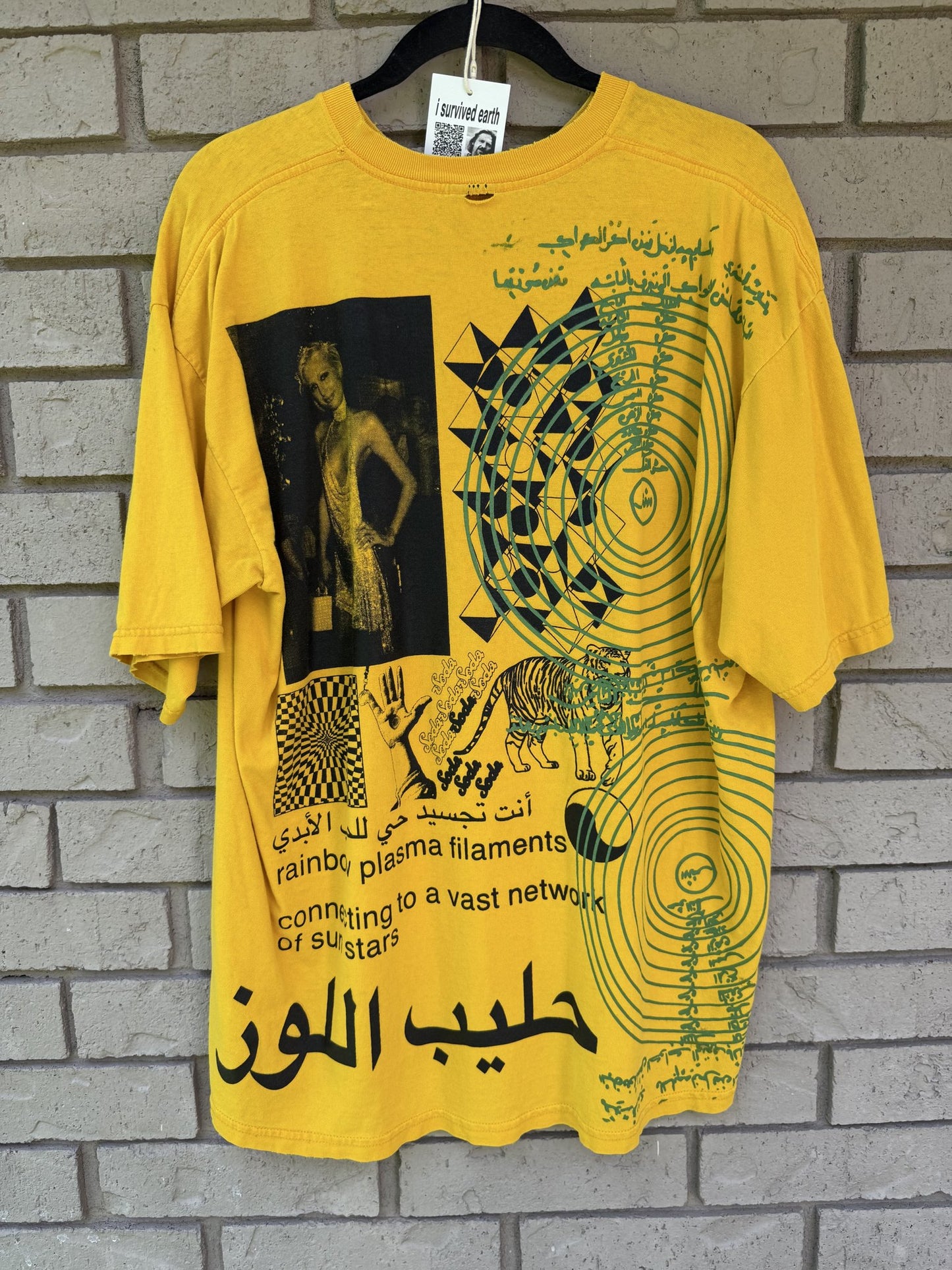 yellow mixed tee
